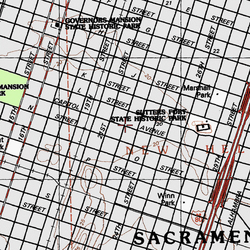 Topographic Map of First Church of Christ Scientist, CA