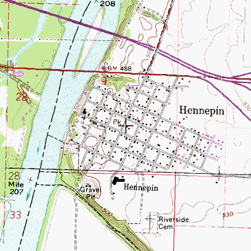 Topographic Map of Putnam County Courthouse, IL