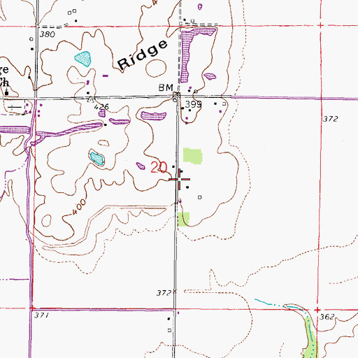 Topographic Map of East Big Ridge School (historical), IL