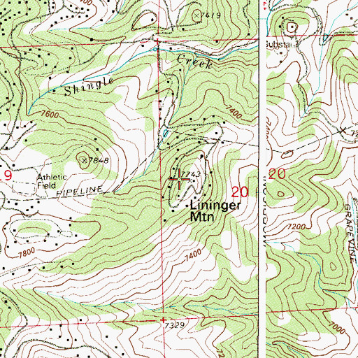 Topographic Map of Lininger Mountain, CO