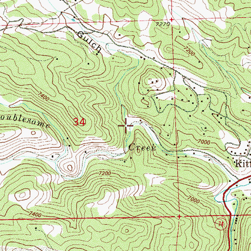 Topographic Map of Big Gulch, CO