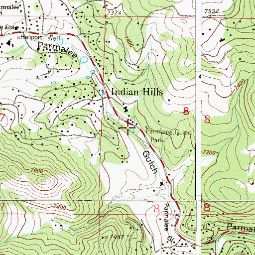 Topographic Map of Parmalee Gulch Park, CO