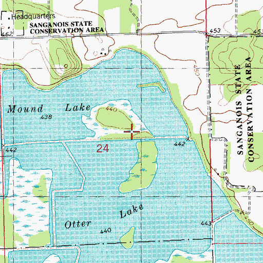 Topographic Map of Sand Island, IL