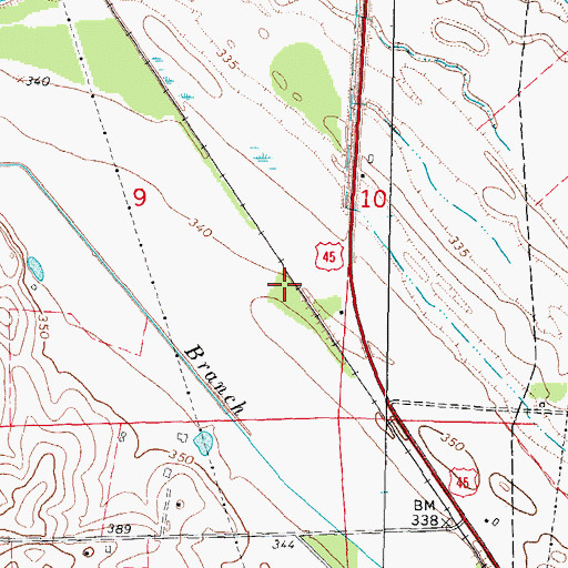 Topographic Map of Courtney Spur, IL