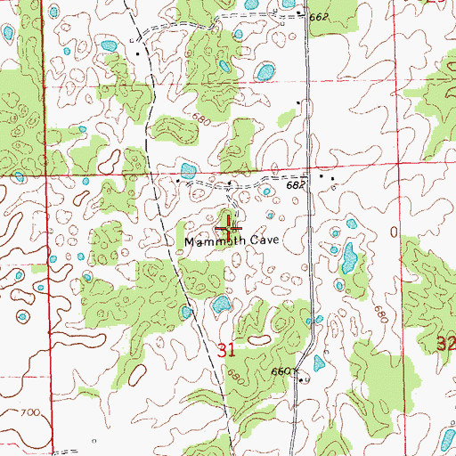 Topographic Map of Illinois Caverns State Natural Area, IL