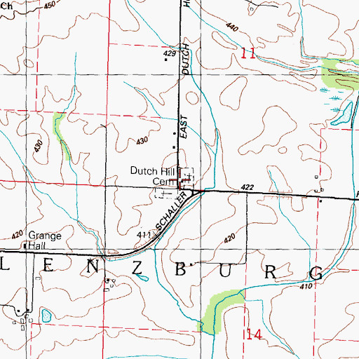 Topographic Map of East Dutch Hill School (historical), IL
