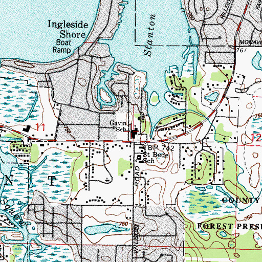 Topographic Map of Gavin Central Elementary School, IL