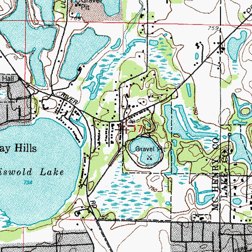 Topographic Map of Griswold Lake School (historical), IL