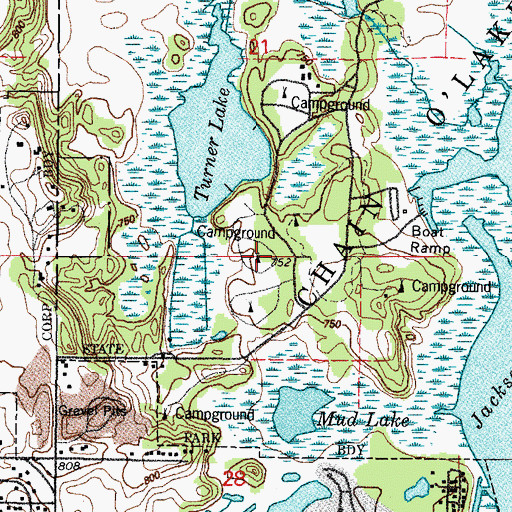 Topographic Map of Turner Lake South Camping Area, IL