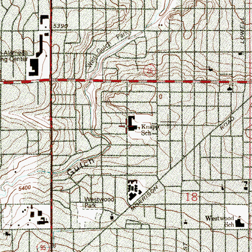 Topographic Map of Knapp Elementary School, CO