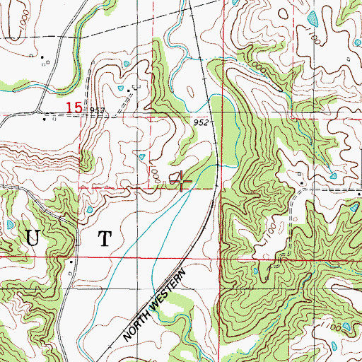 Topographic Map of Bird Creek, IA