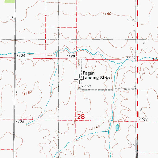 Topographic Map of Fagen Landing Strip (historical), IA