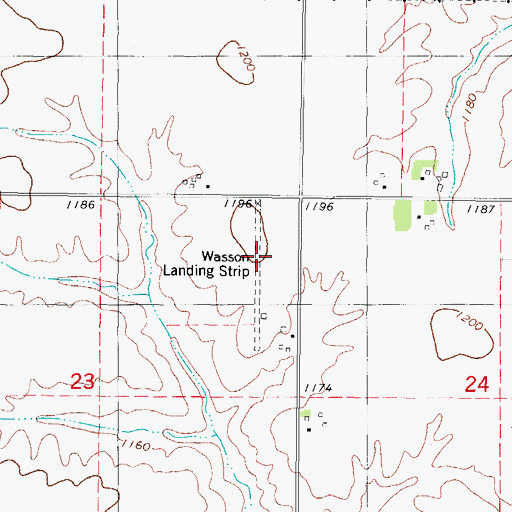 Topographic Map of Wasson Landing Strip (historical), IA