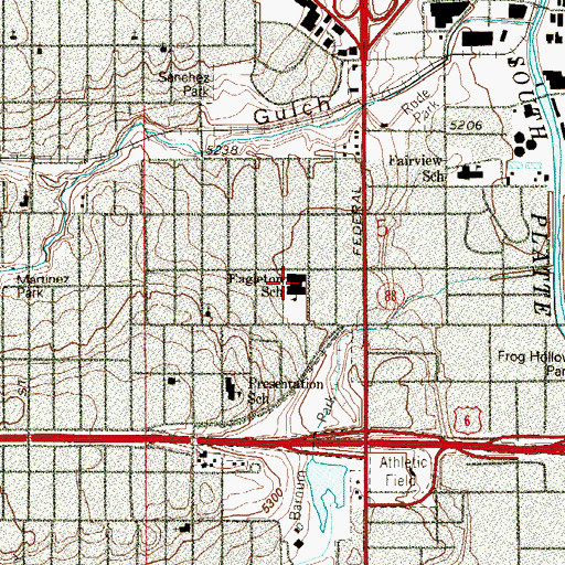 Topographic Map of Eagleton Elementary School, CO