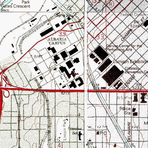Topographic Map of Saint Elizabeth School (historical), CO