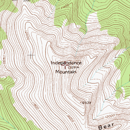Topographic Map of Independence Mountain, CO