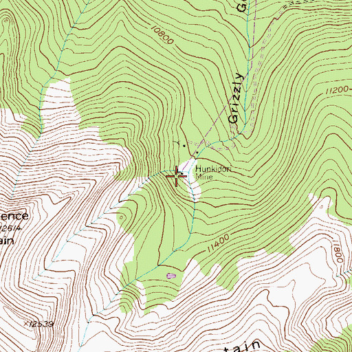 Topographic Map of Hunkidori Mine, CO