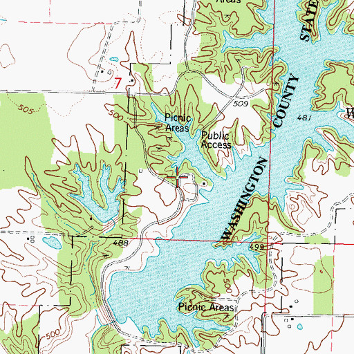Topographic Map of Ponderosa Picnic Area, IL
