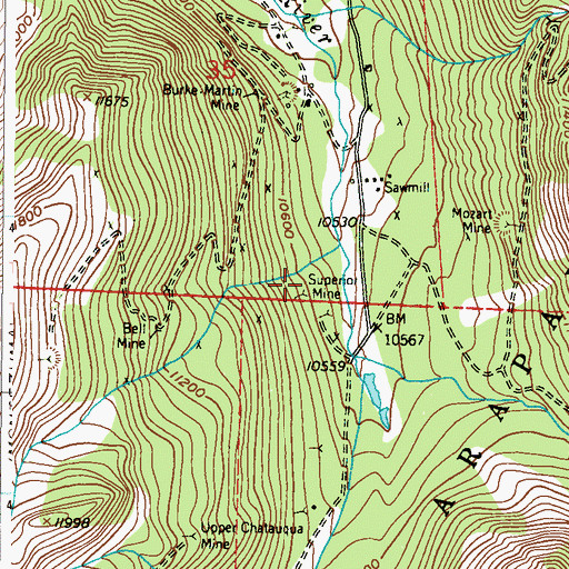 Topographic Map of Superior Mine, CO