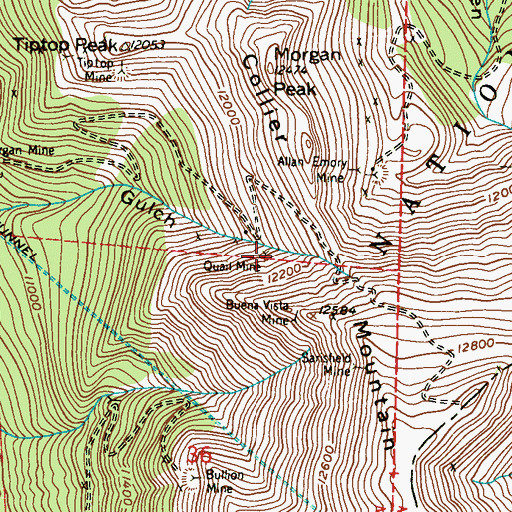 Topographic Map of Quail Mine, CO