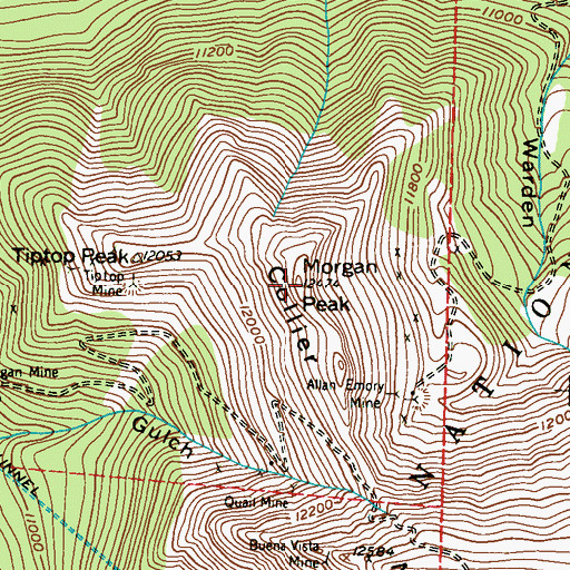 Topographic Map of Morgan Peak, CO