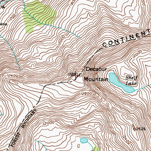 Topographic Map of Decatur Mountain, CO