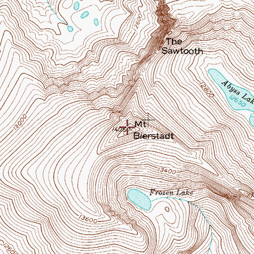 Topographic Map of Mount Bierstadt, CO