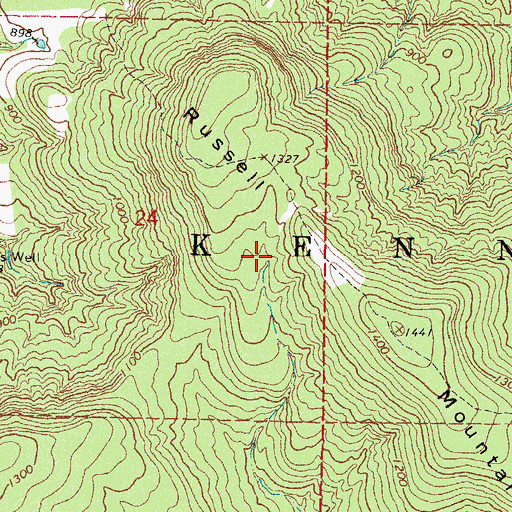 Topographic Map of Township of Kennady, OK