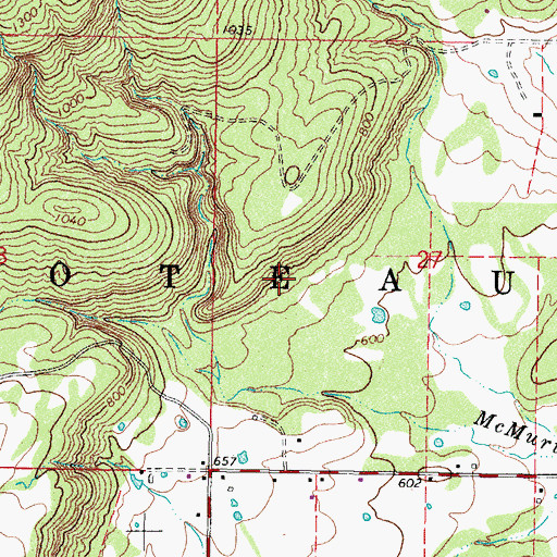 Topographic Map of Township of Poteau, OK