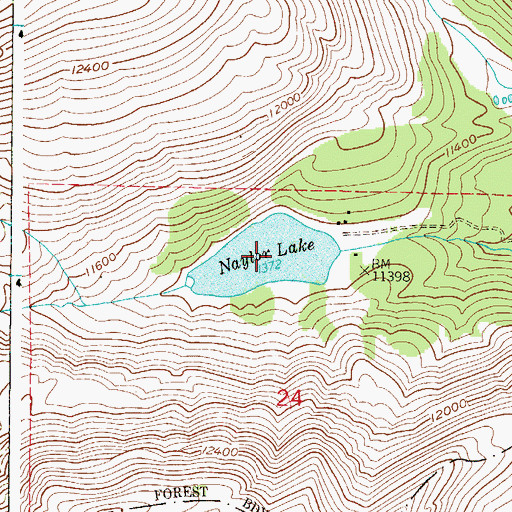 Topographic Map of Naylor Lake, CO