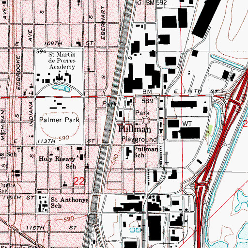 Topographic Map of Arcade Row, IL