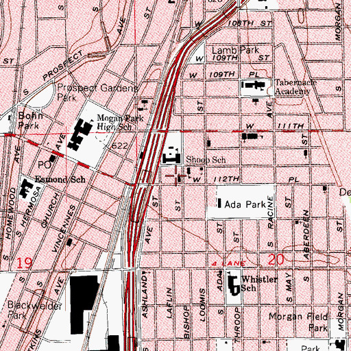 Topographic Map of Arnett Chapel African Methodist Episcopal Church, IL