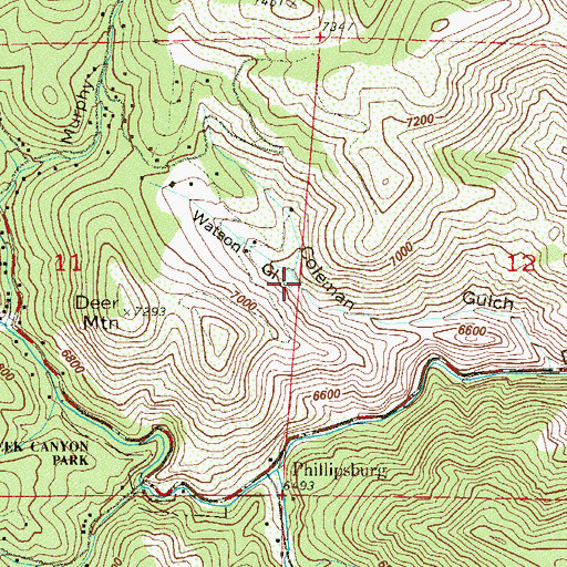 Topographic Map of Watson Gulch, CO