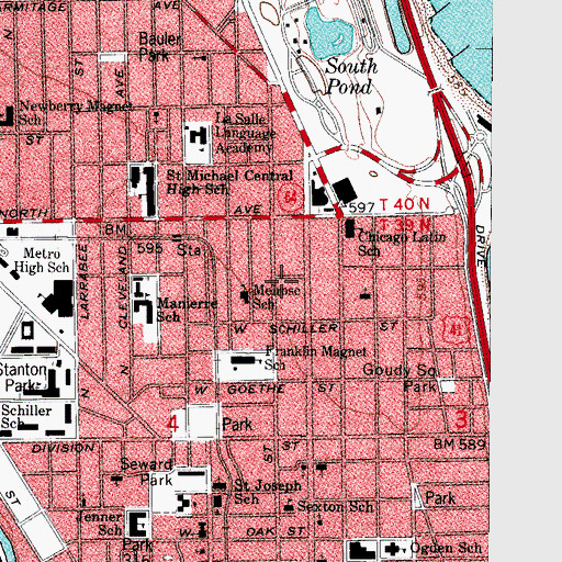 Topographic Map of Carl Street Studios, IL