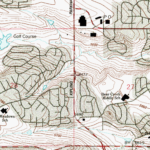 Topographic Map of Columbine Airpark (historical), CO