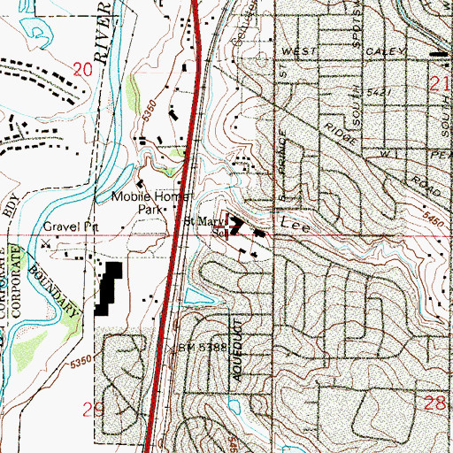 Topographic Map of Saint Mary's of Littleton School, CO