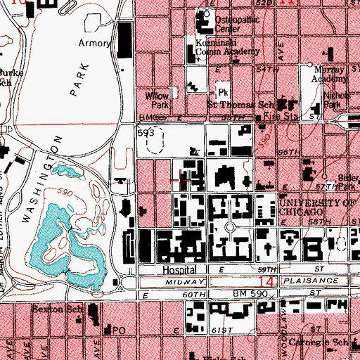 Topographic Map of Biological Sciences Learning Center, IL