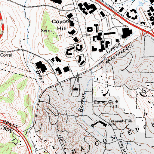 Topographic Map of Temple Beth Am, CA