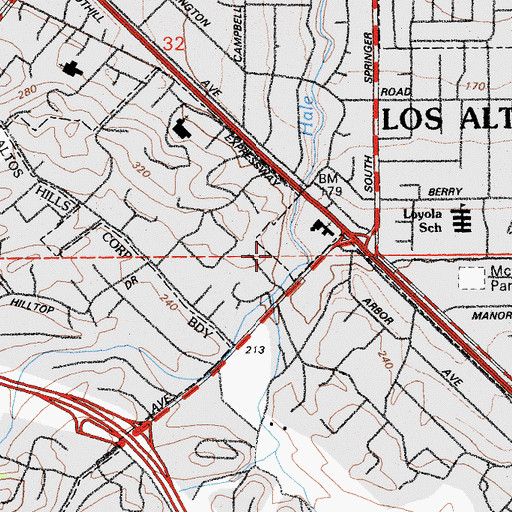 Topographic Map of Los Altos Christian School, CA
