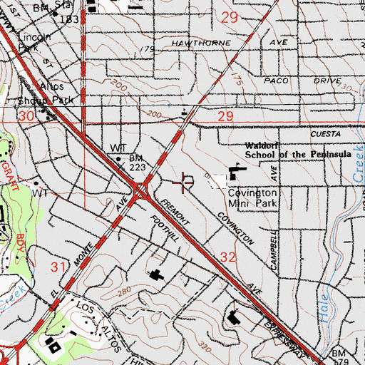Topographic Map of Los Altos School District Office, CA