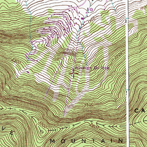 Topographic Map of Windham Ski Area, NY