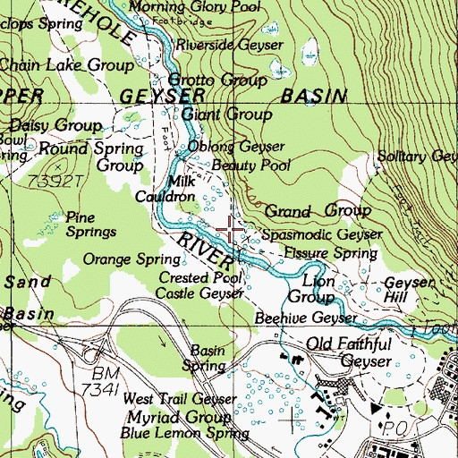 Topographic Map of Belgian Pool, WY
