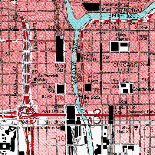 Topographic Map of Hartford Building, IL