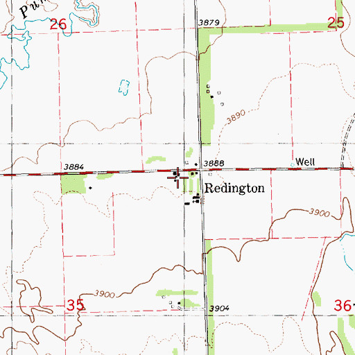 Topographic Map of Redington Post Office (historical), NE
