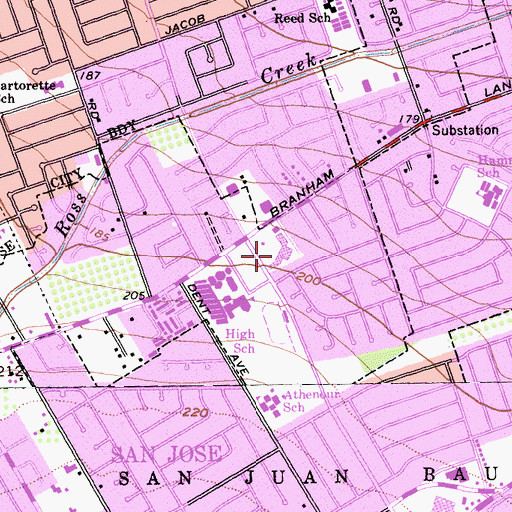 Topographic Map of Meridian Square Shopping Center, CA