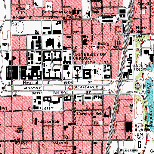 Topographic Map of Ida Noyes Hall, IL