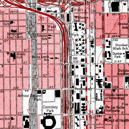 Topographic Map of Interchange 54, IL