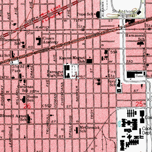 Topographic Map of John Huss United Methodist Church, IL