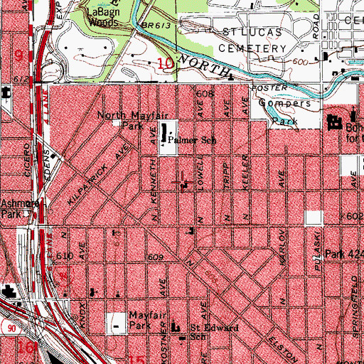 Topographic Map of Mayfair Presbyterian Church, IL