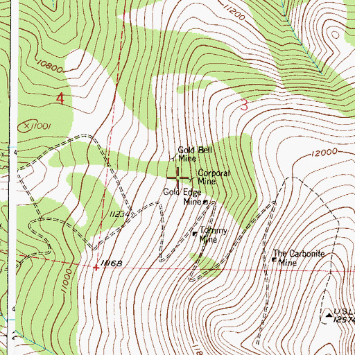 Topographic Map of Corporal Mine, CO